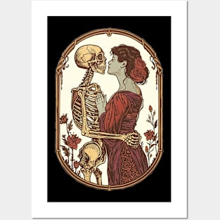 Skeleton Love Vintage Tarot Card Posters and Art